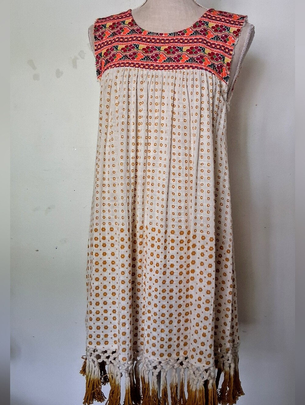 Ivy Jane - Boho Embroidered Sleeveless Dress w/ Fringe